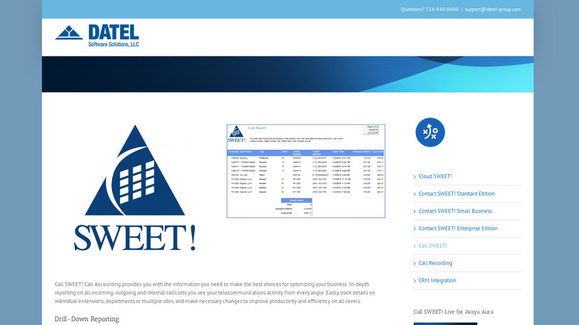 Datel Call SWEET! Landing Page