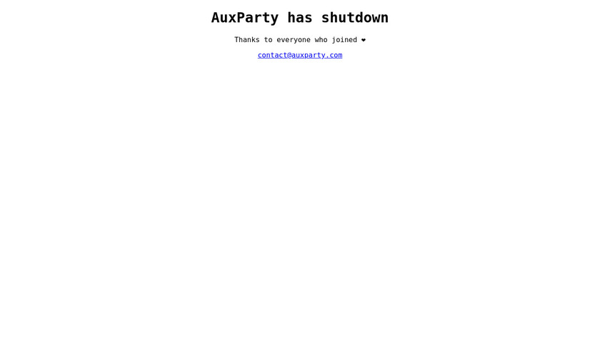 AuxParty Landing Page