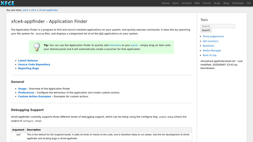 Application Finder Landing Page
