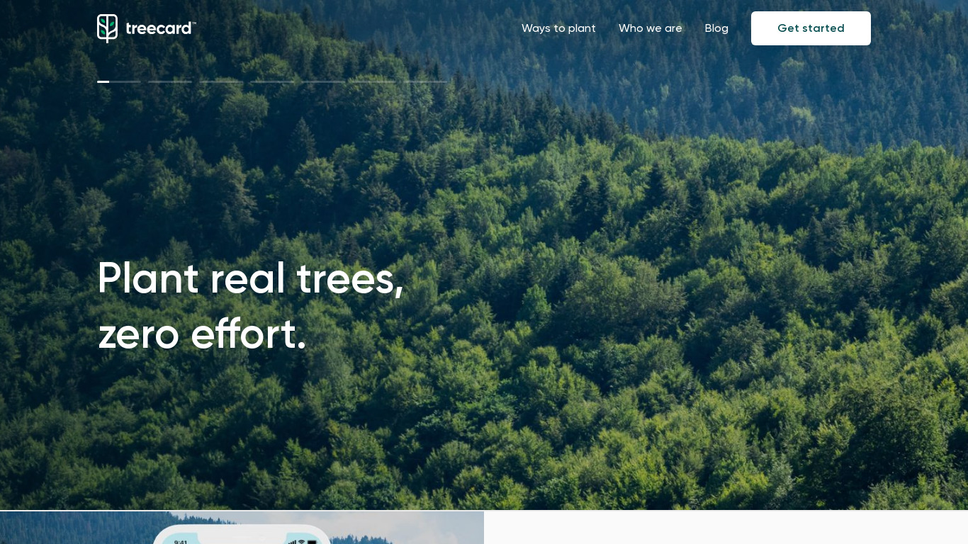 TreeCard Landing page
