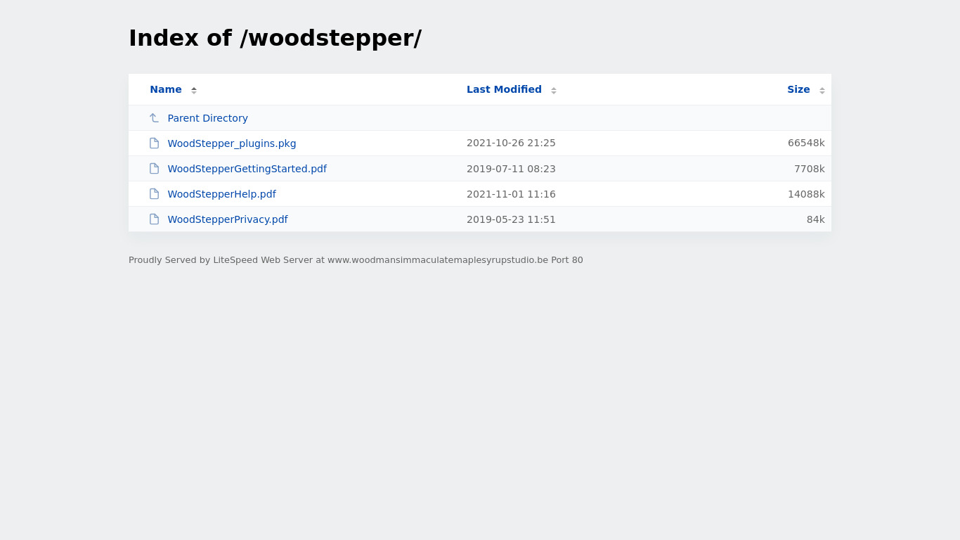 WoodStepper Landing page