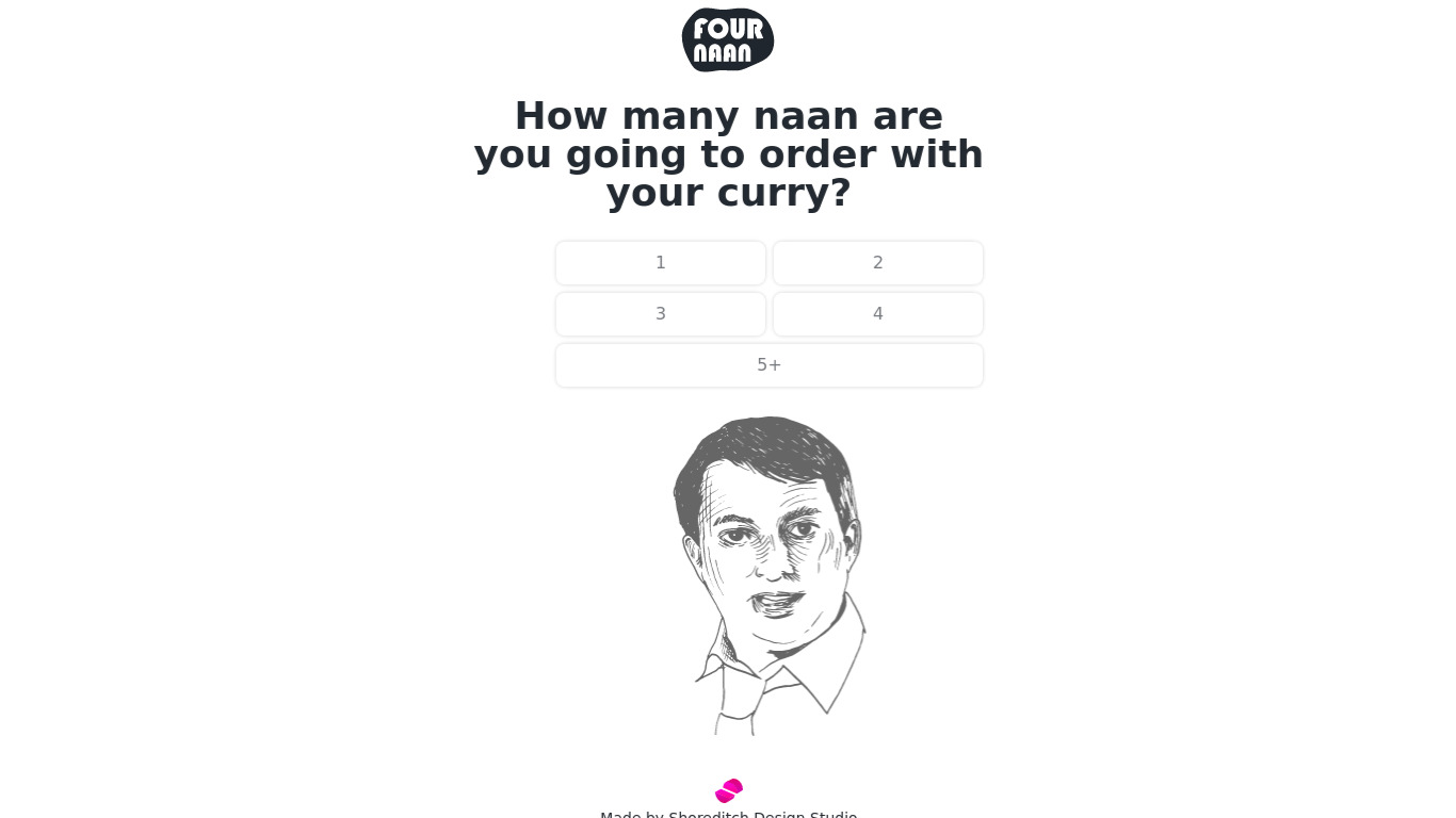 Four Naan Landing page