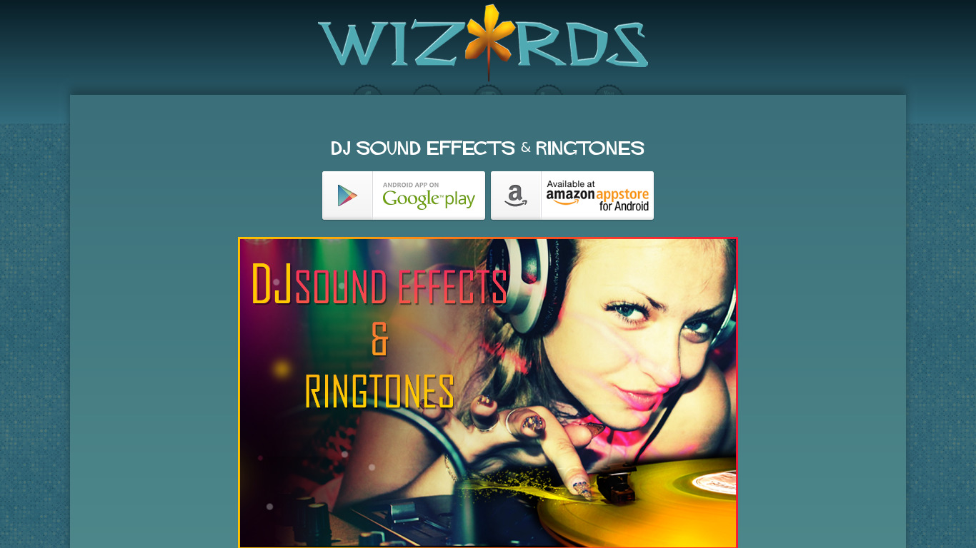 DJ Sound Effects & Ringtones Landing page