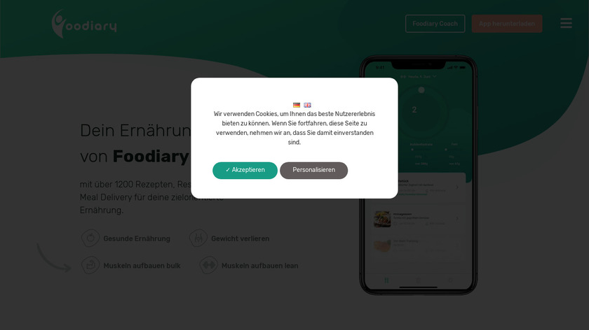 Foodiary Landing Page