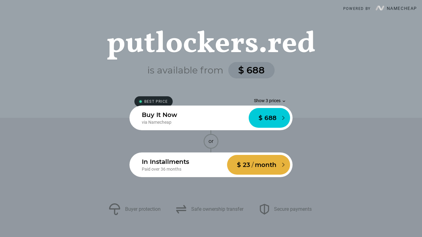 Putlockers.red Landing page