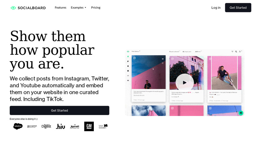 Social Board Landing Page