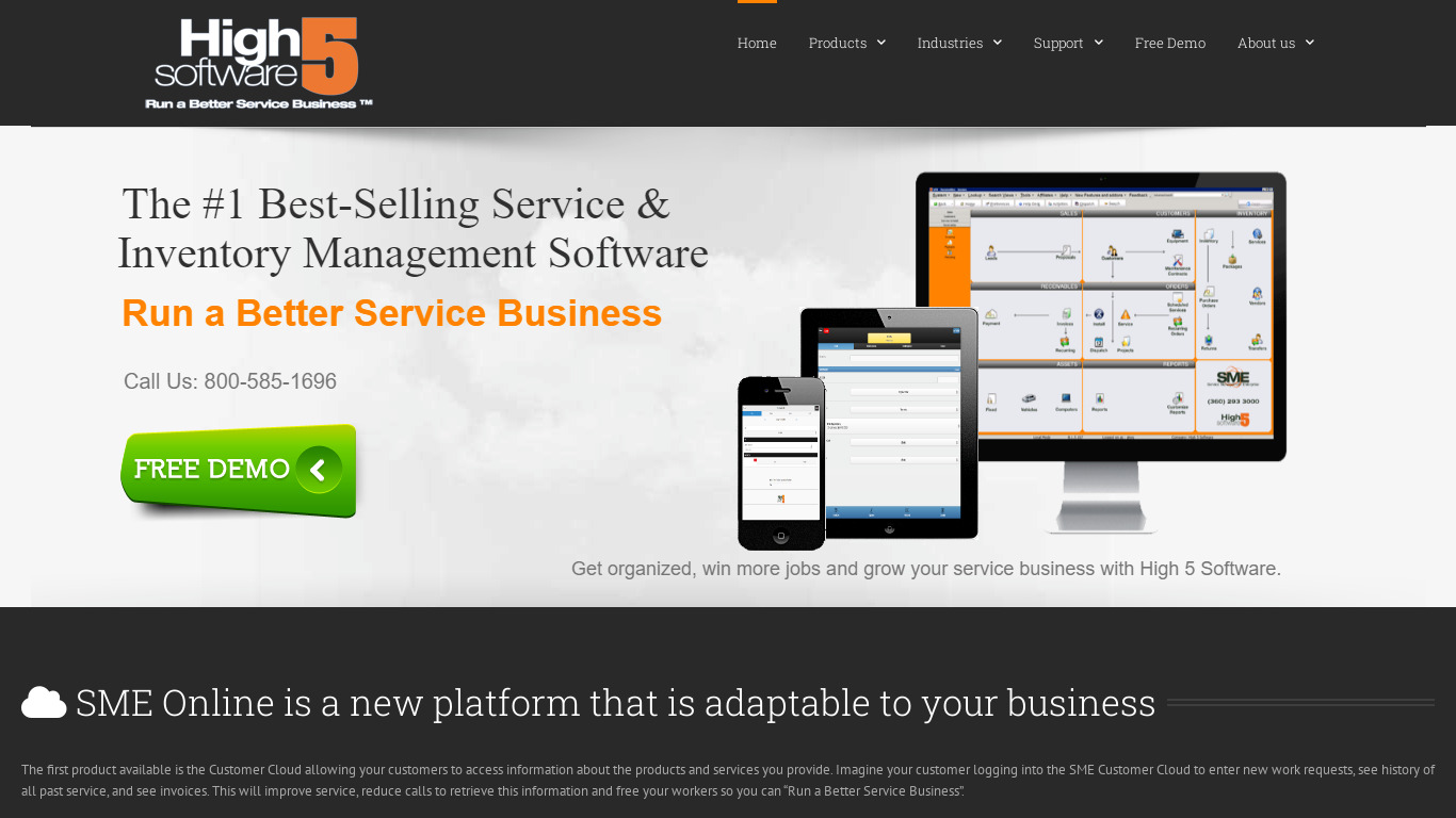 Service Management Enterprise Landing page