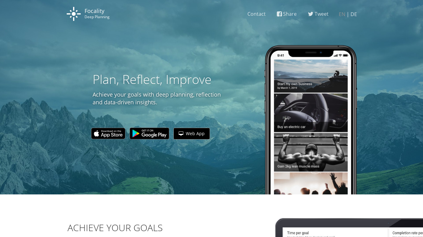 Focality Landing page