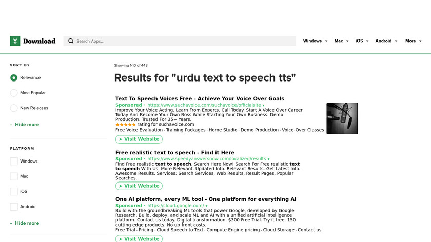 Urdu Text To Speech Landing Page