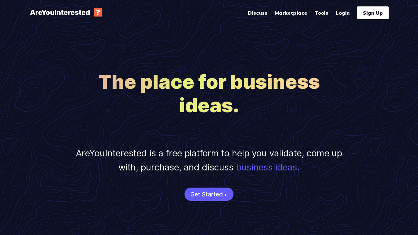 AreYouInterested Landing page
