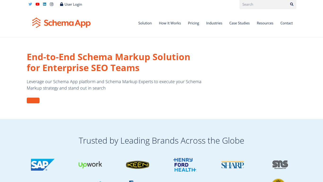 Schema App Landing page