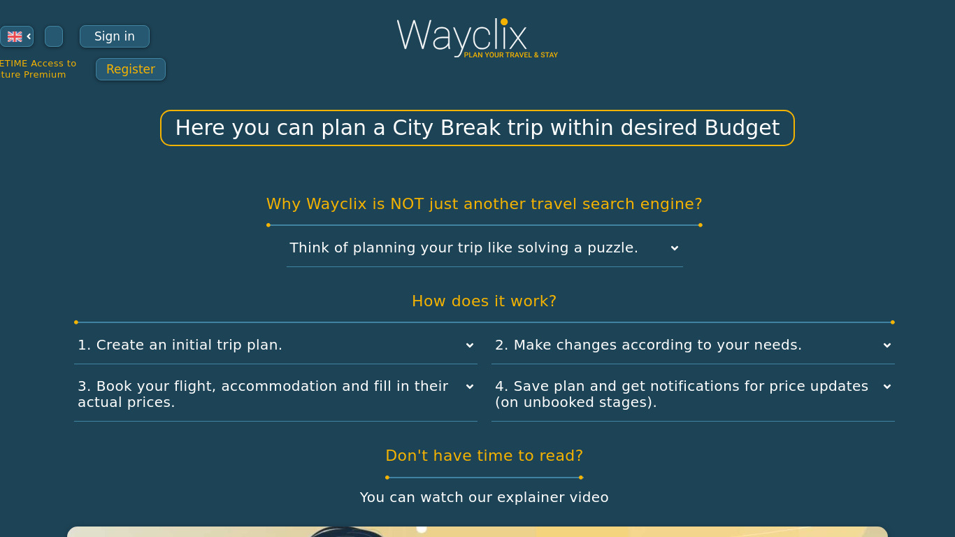 Wayclix Landing page