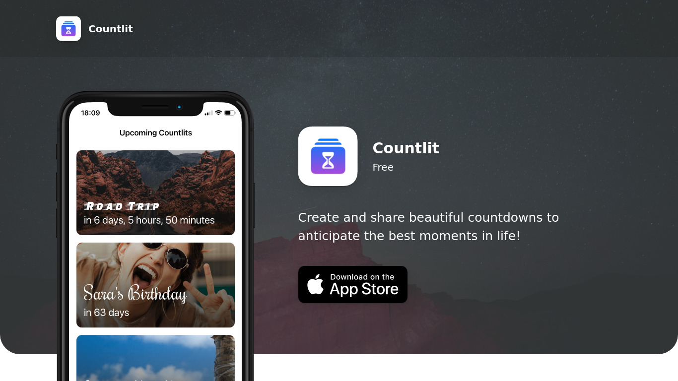 Countlit Landing page