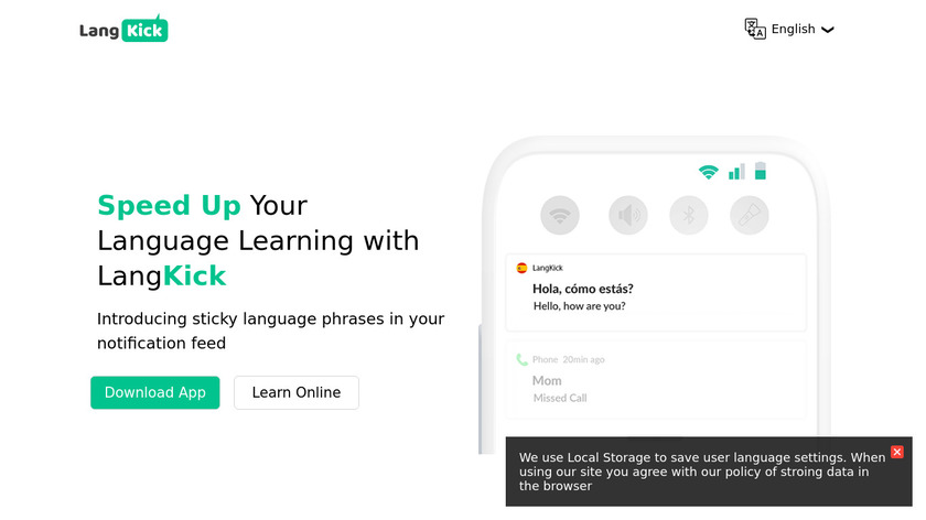 LangKick Landing Page