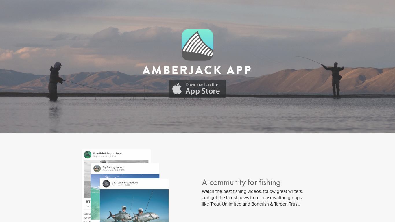 Amberjack for iOS Landing page