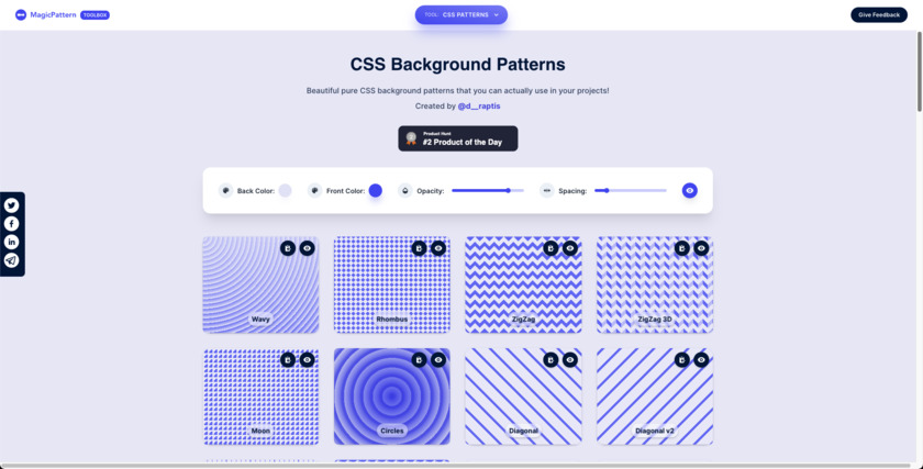 CSS Background Patterns Landing Page