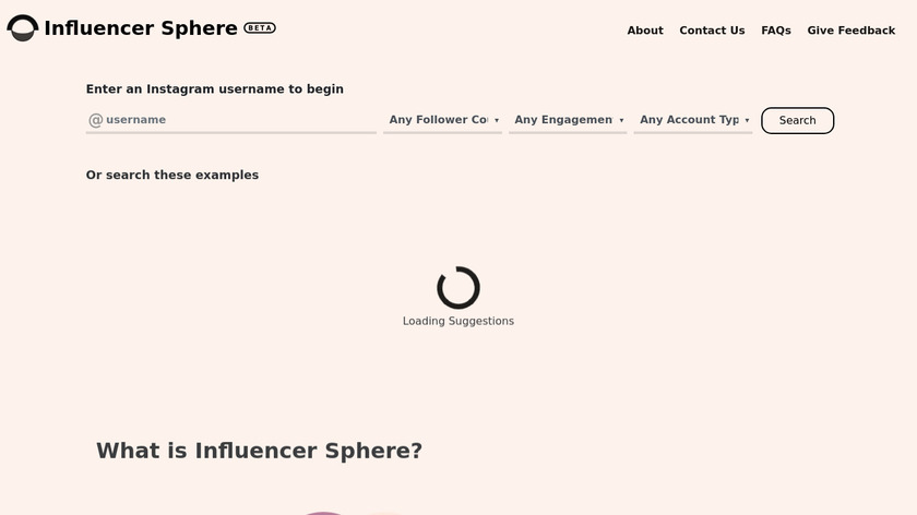 Influencer Sphere Landing Page