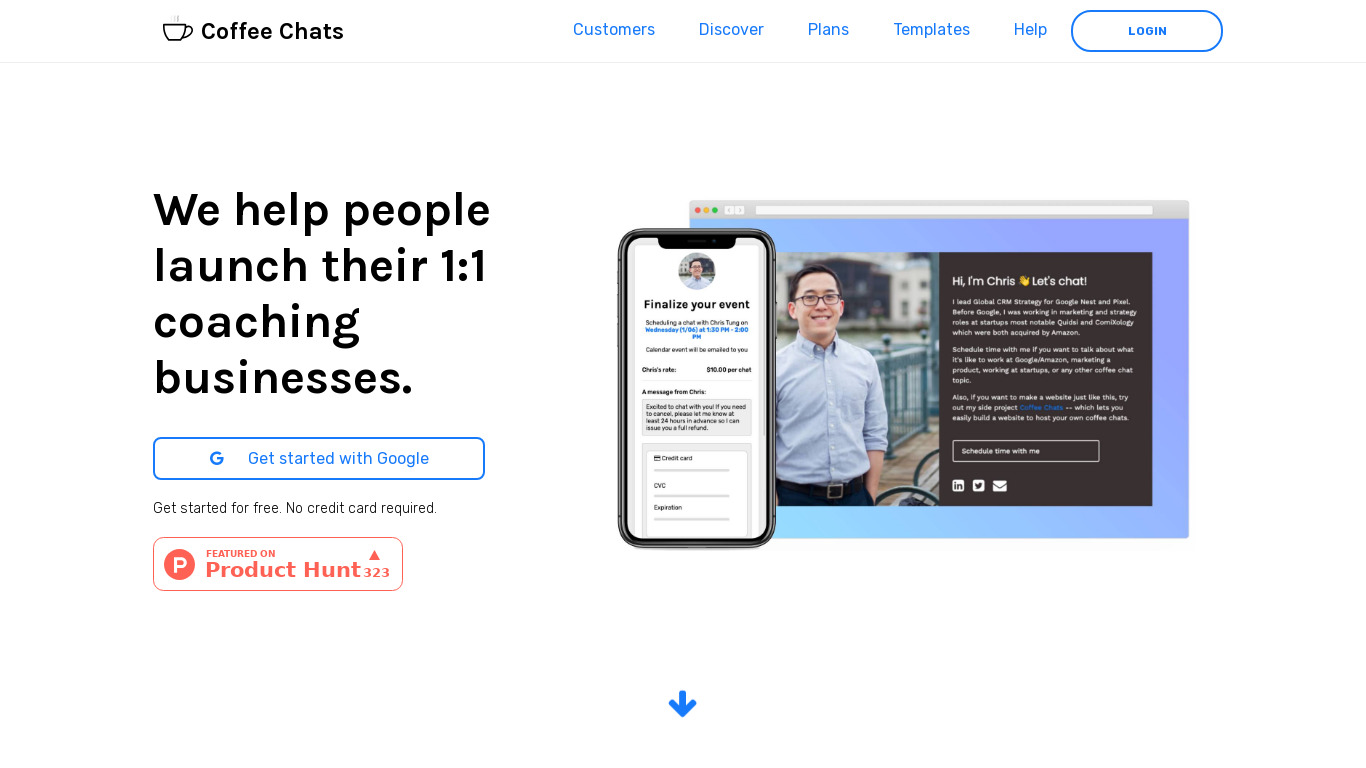 Coffee Chats Landing page