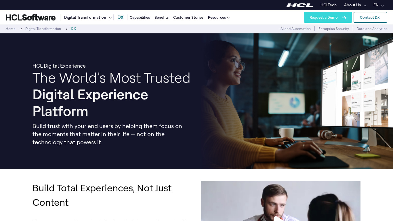 HCL Digital Experience Landing page