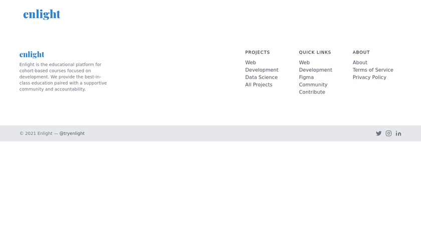 Enlight Cohorts Landing Page