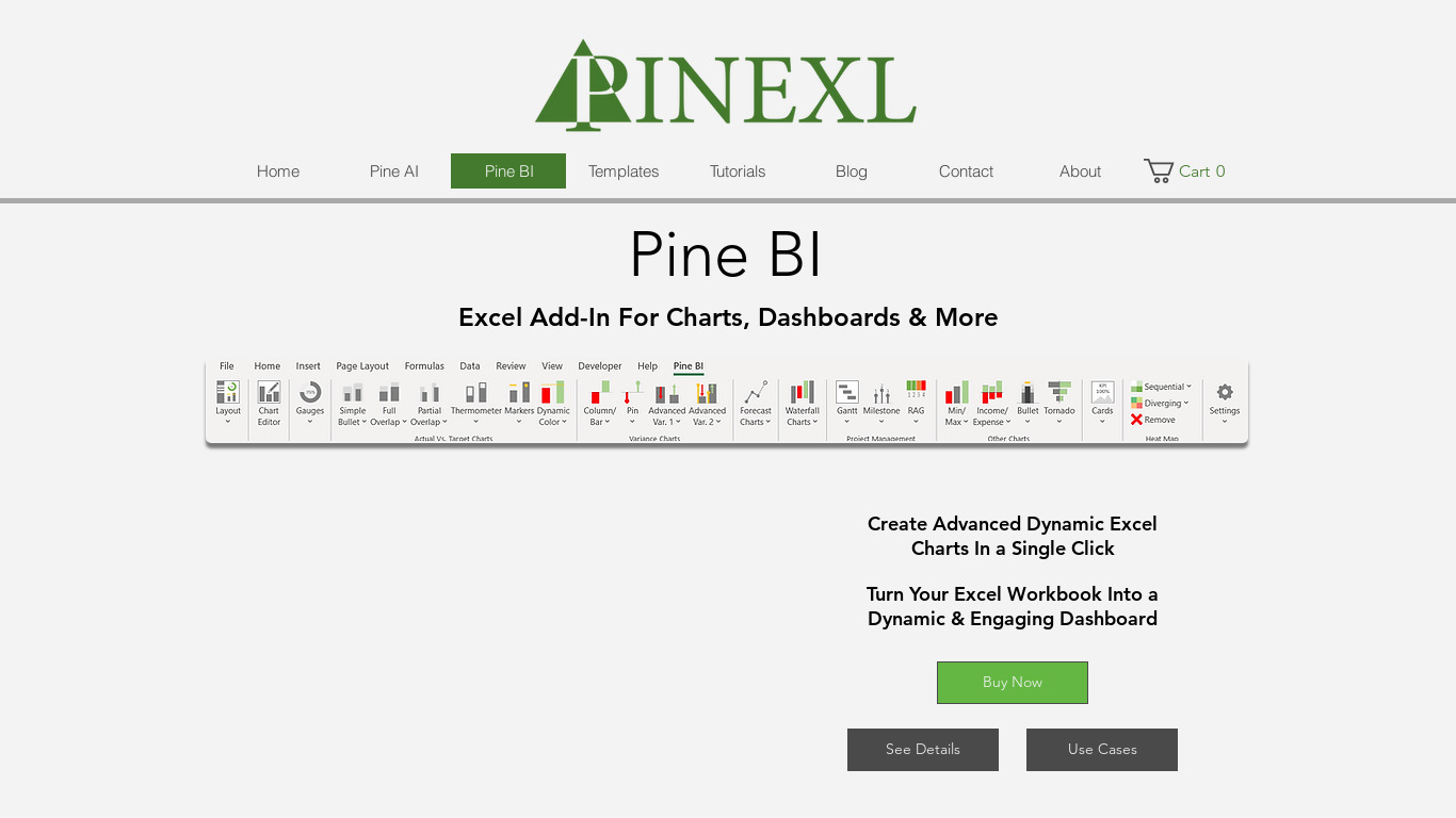 Pine BI Landing page