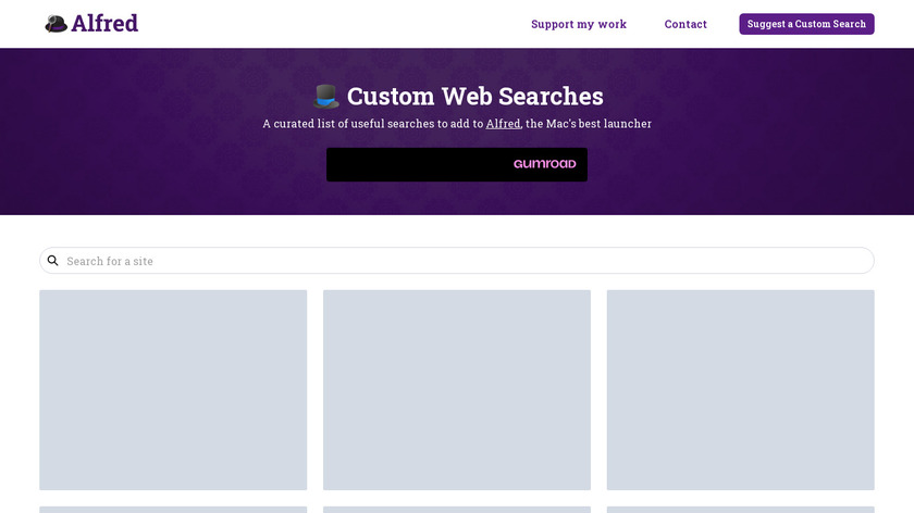 🎩 Alfred Custom Web Searches Landing Page