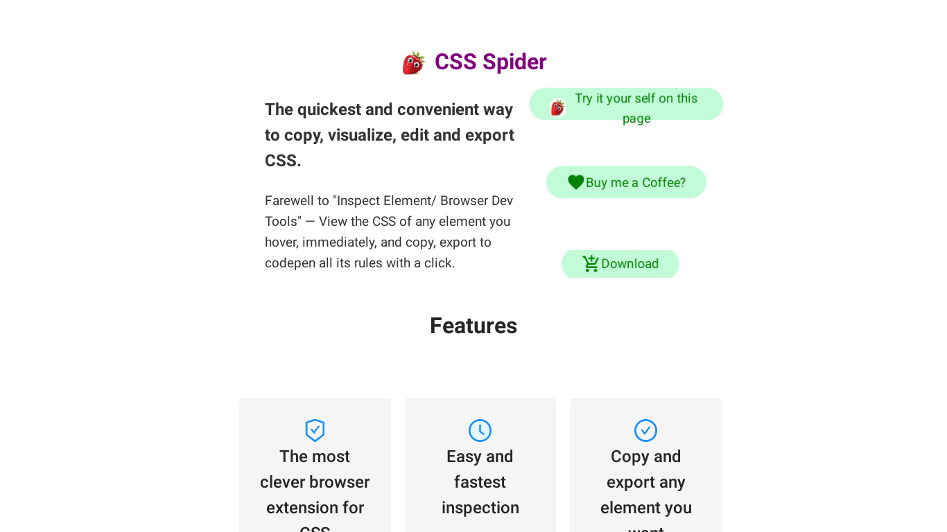 CSS Spider Landing page