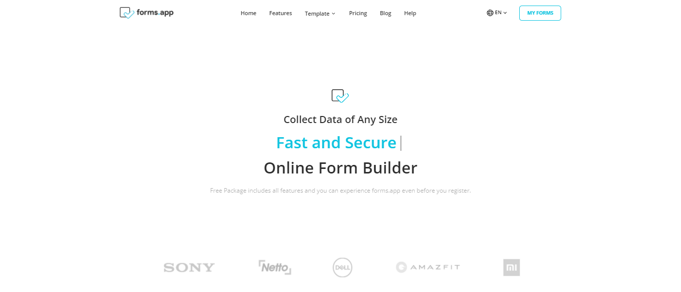 forms.app Landing page