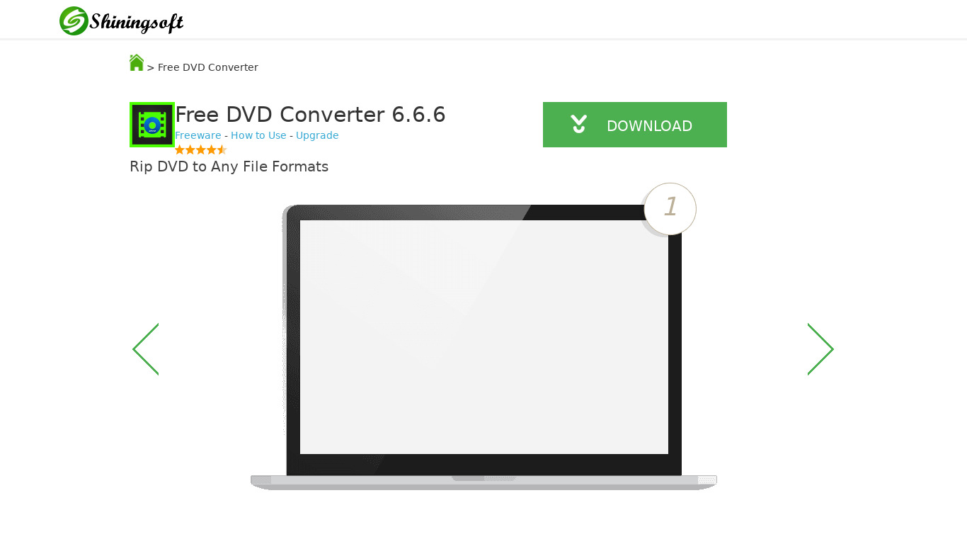 Free DVD Converter Landing page