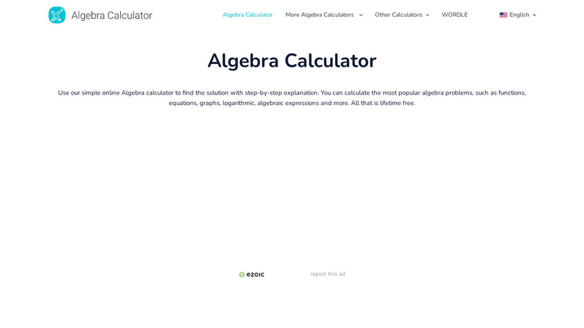 Algebra Calculator Landing Page
