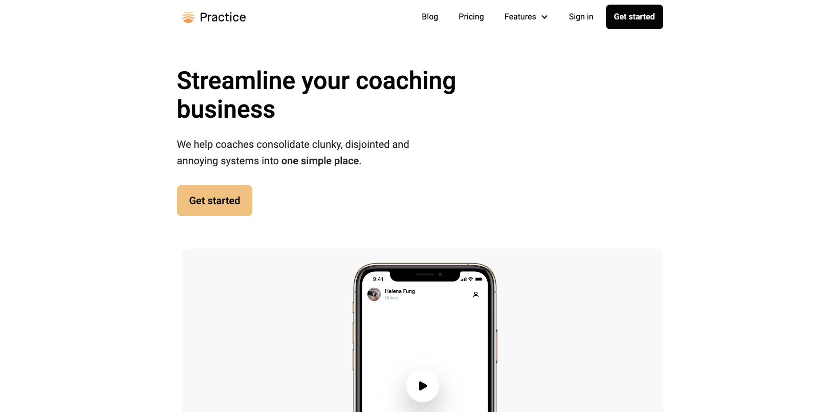 Practice.do Landing page