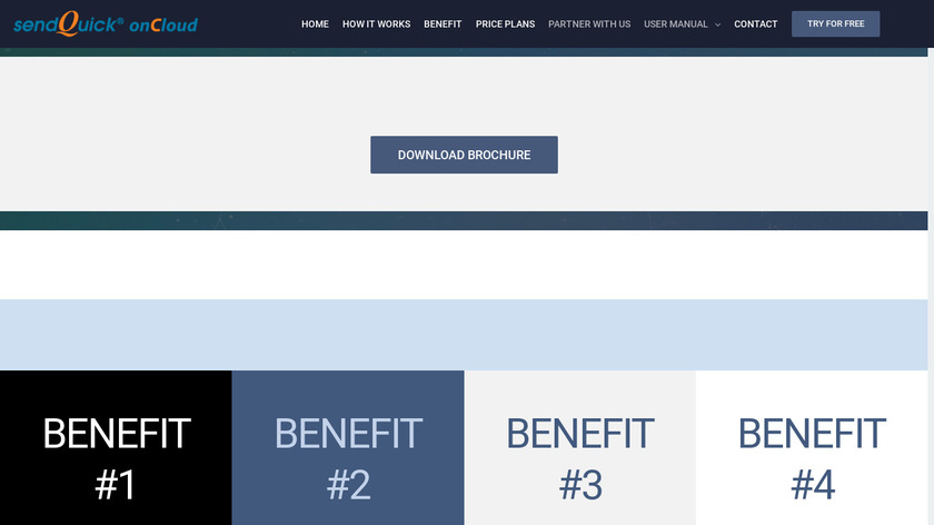 sendQuick onCloud Landing Page