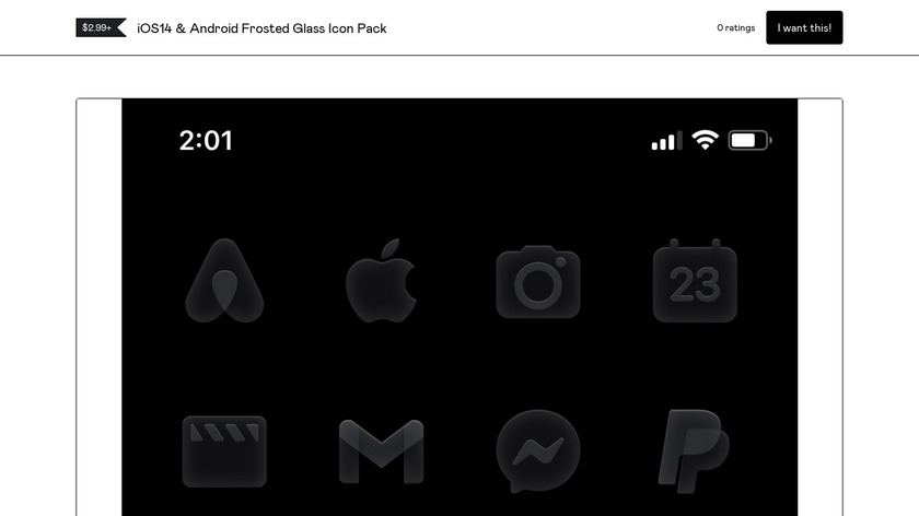 Frosted Glass Icon Pack Landing Page