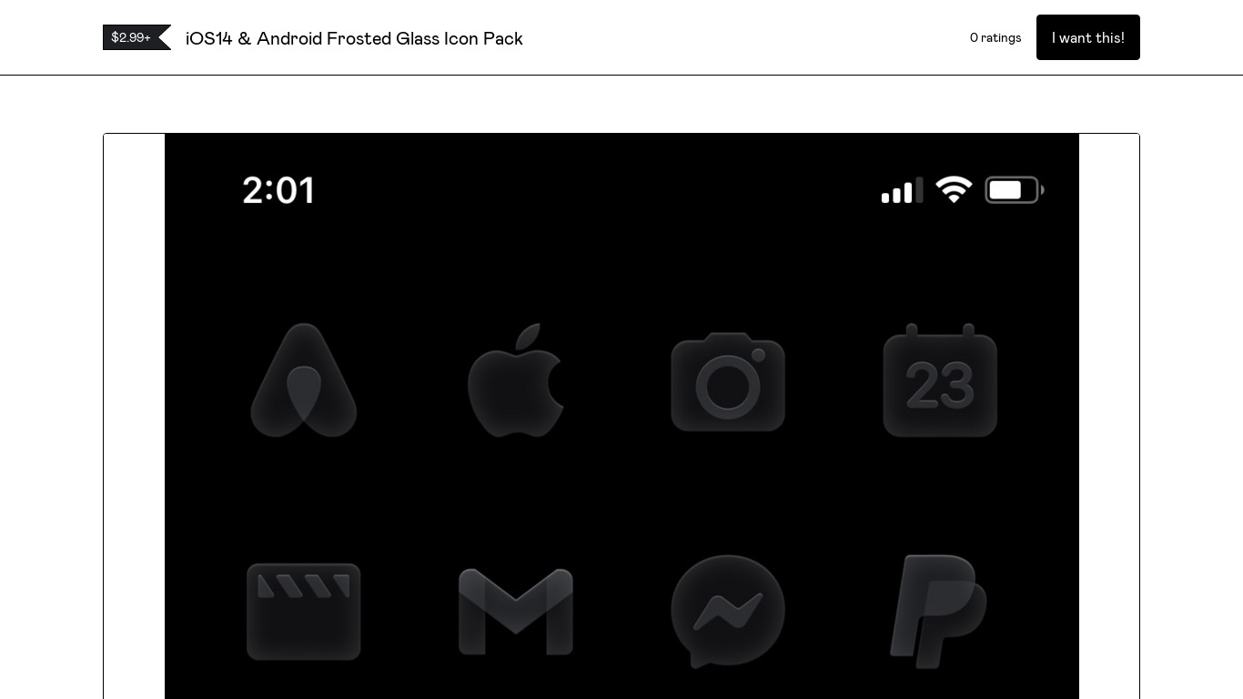 Frosted Glass Icon Pack Landing page