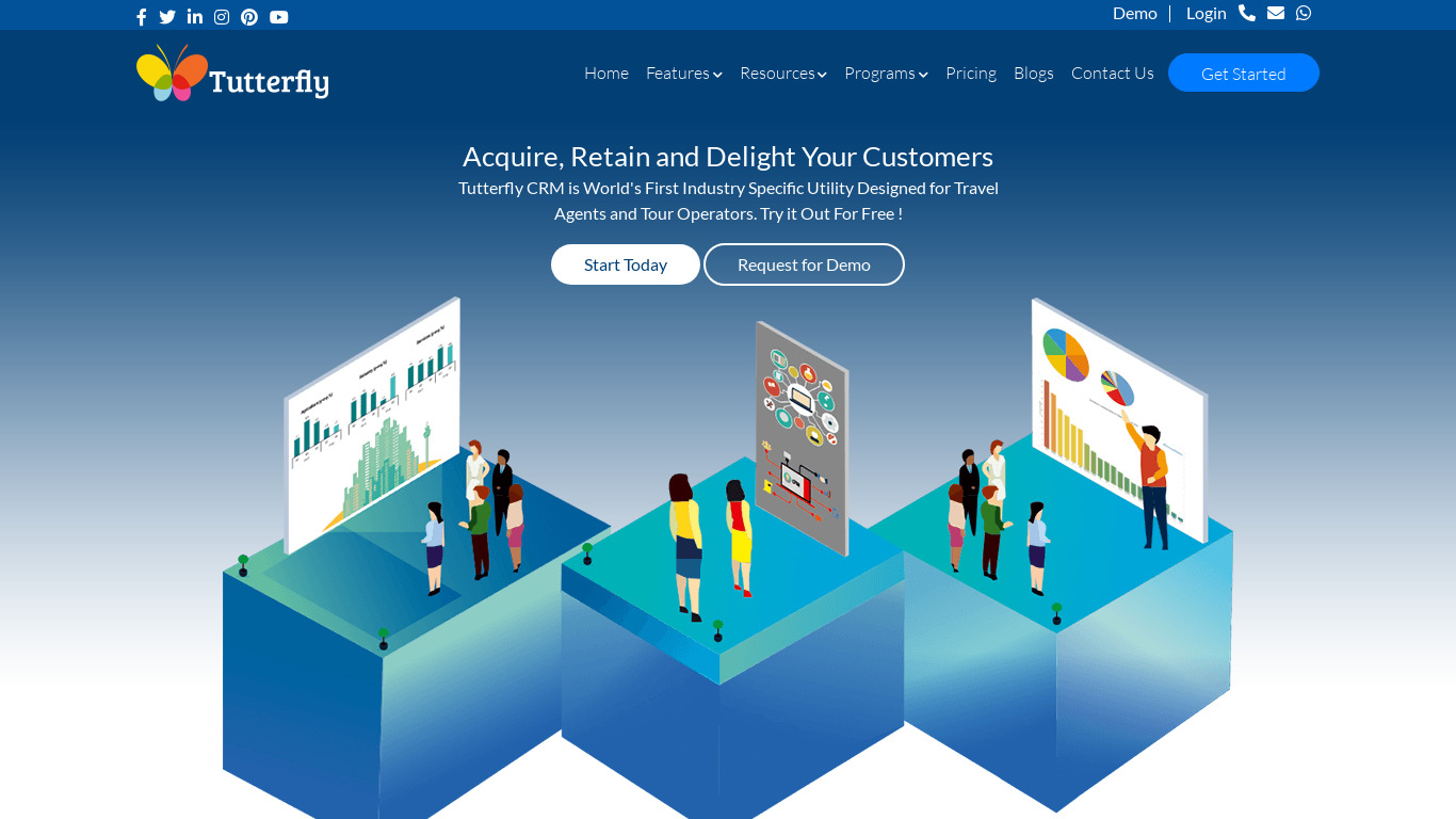 Tutterfly CRM Landing page