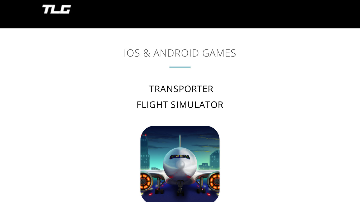 toplightgaming.com Transporter Flight Simulator Landing page