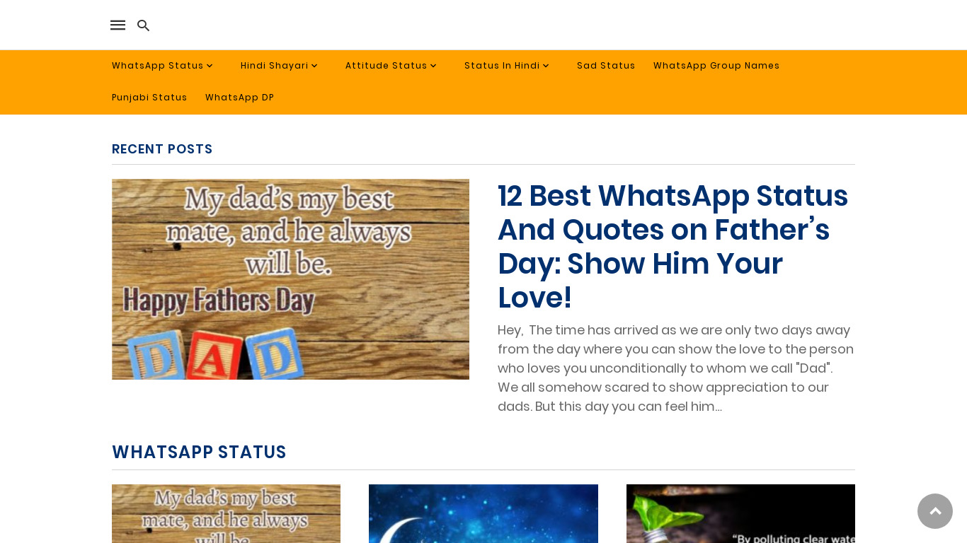 Status List Landing page