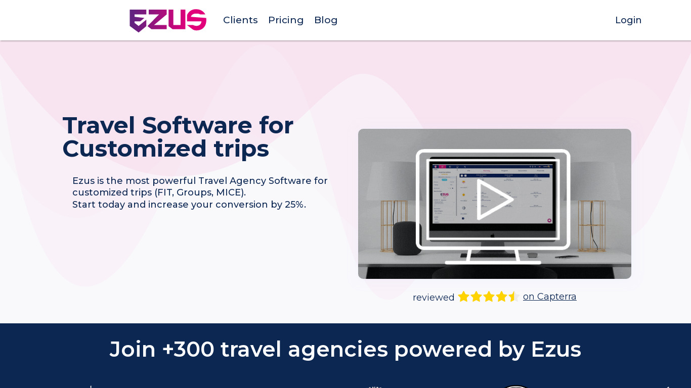 Ezus Landing page