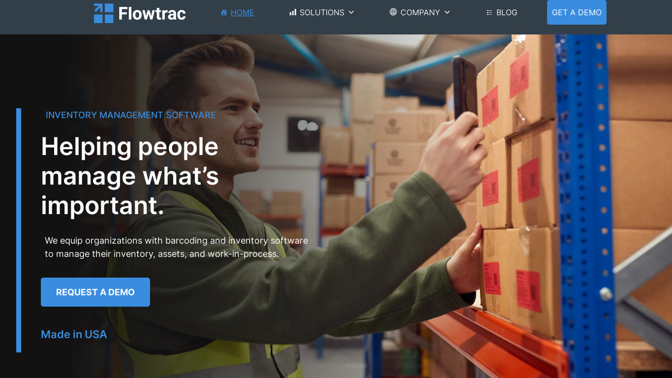 Flowtrac Landing page