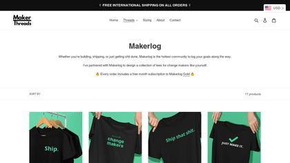makerthreads.co Makerlog Swag image