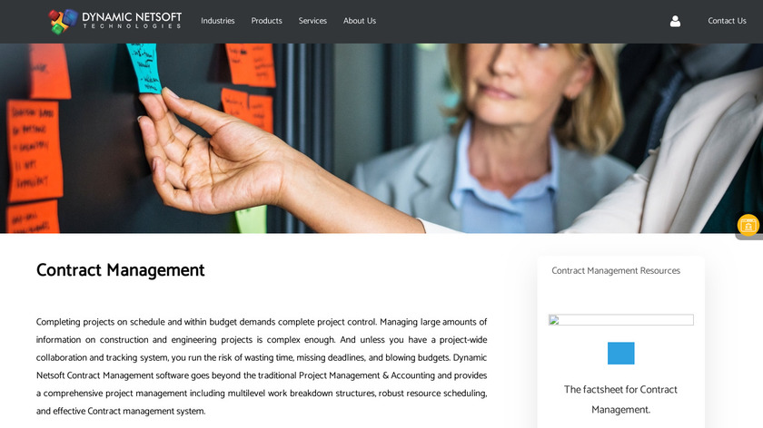 DnetSoft Contract Management Landing Page