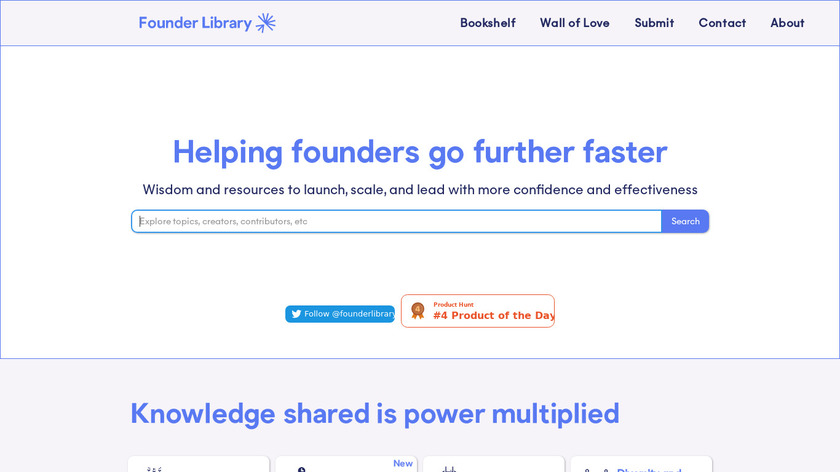 The Founder Library Landing Page