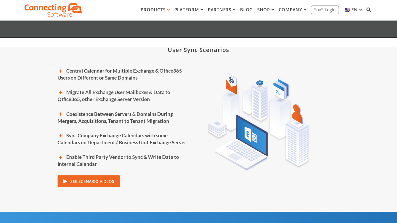 CB Exchange Server Sync Landing page