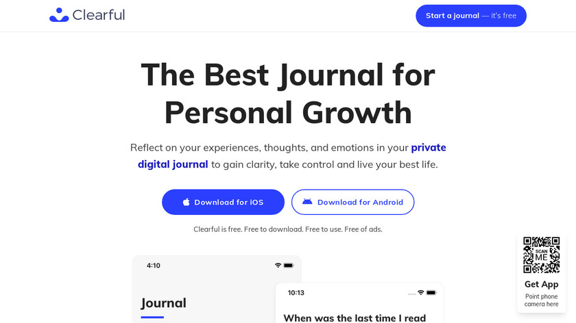 Clearful Journal Landing Page