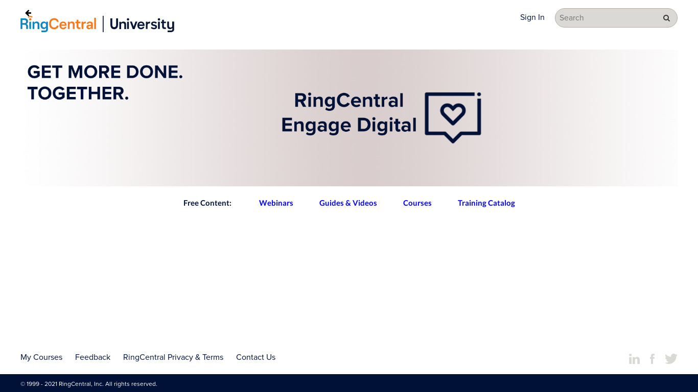 university.ringcentral.com RingCentral Engage Digital Landing page