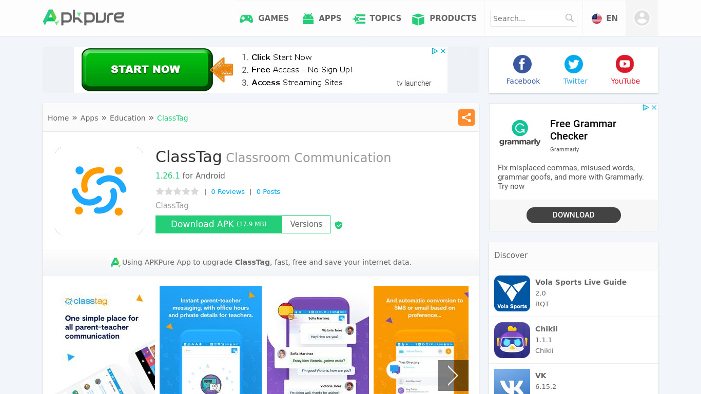 ClassTag Landing page