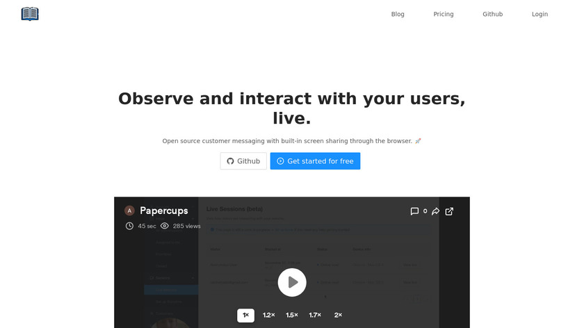 Storytime by Papercups Landing Page