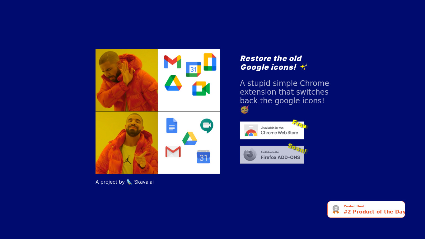 Restore the Google icons Landing page