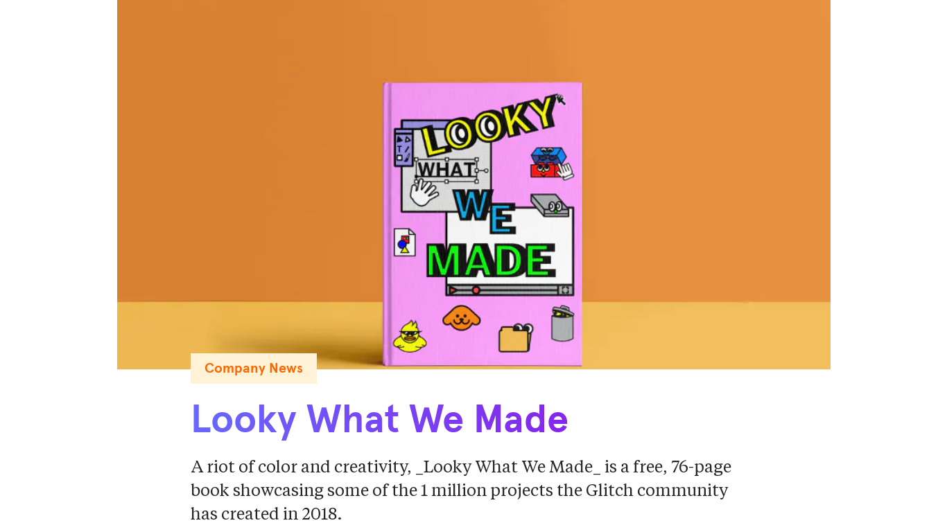 Looky What We Made Landing page