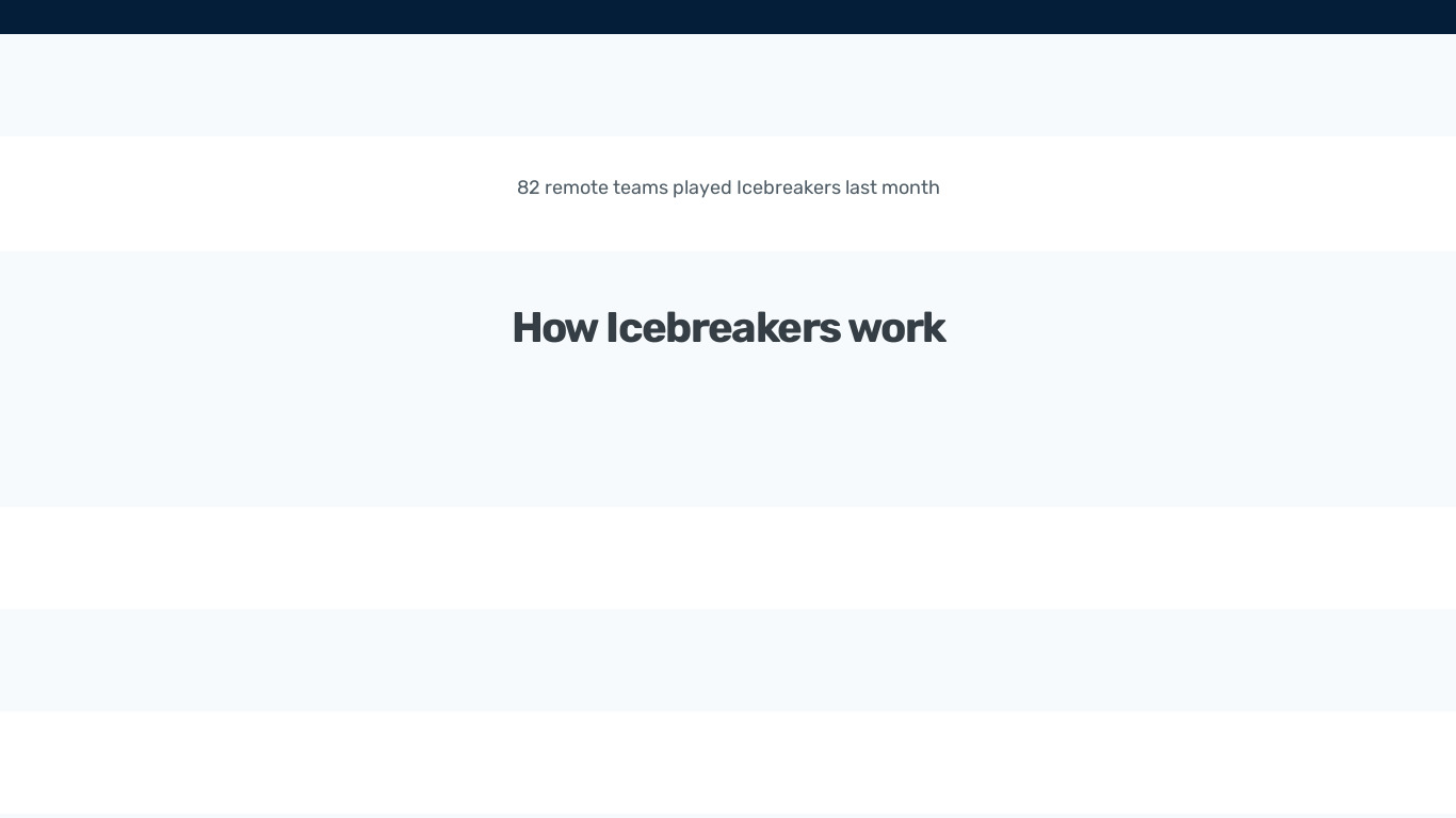Icebreakers by Kaapi Landing page